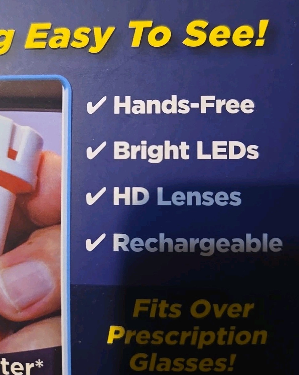 Mighty Sight LED Magnifying Eyewear 160% Magnification Rechargeable New