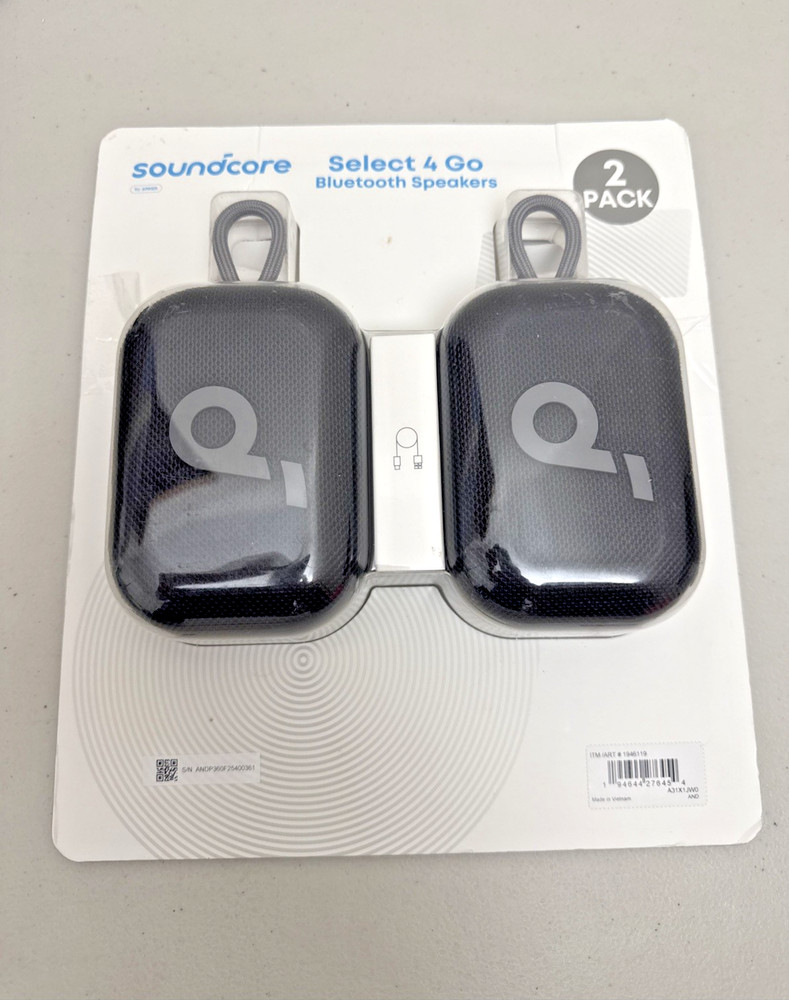 Soundcore Select 4 Go Bluetooth Speaker by Anker (2-pack Bundle) New Open Box