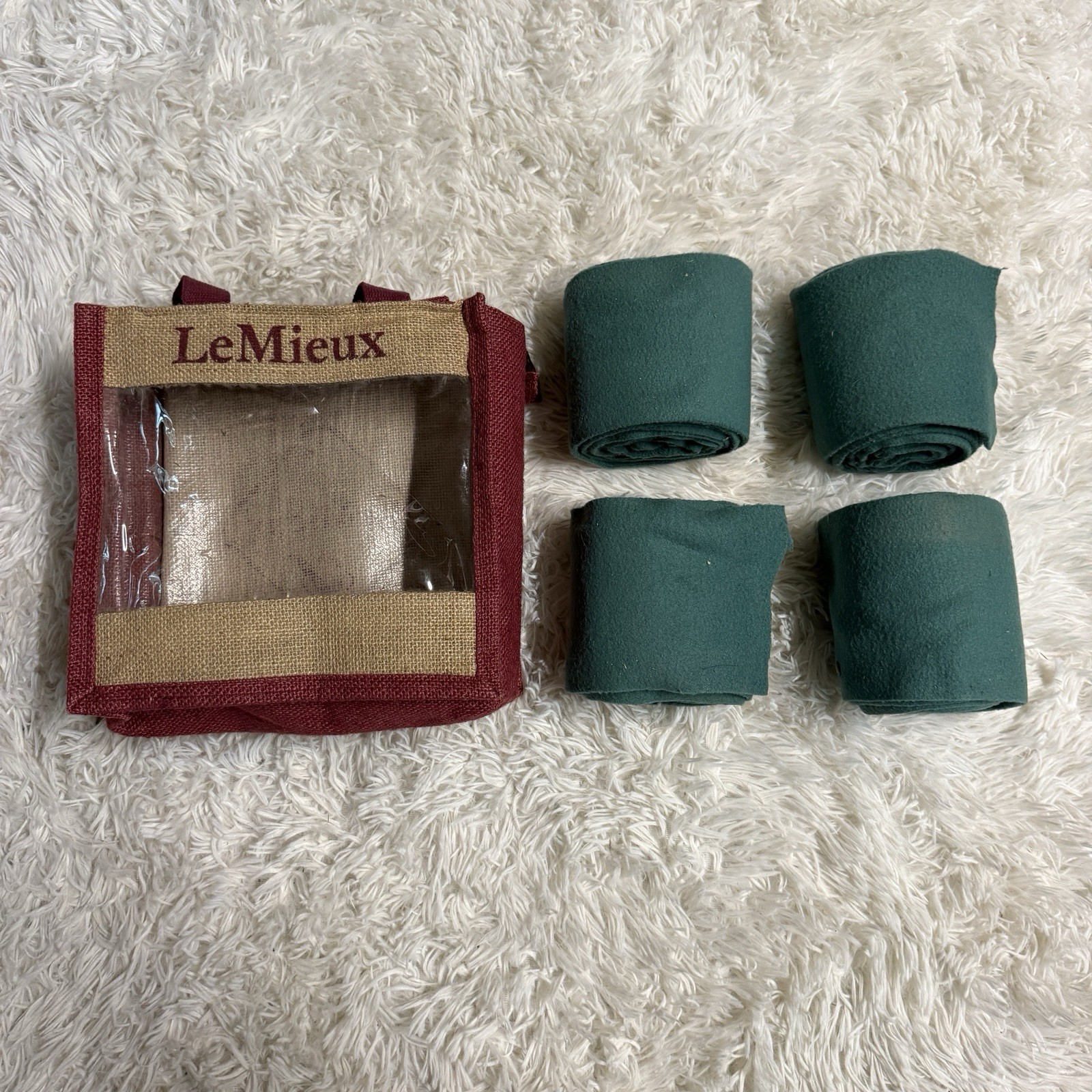 Set Of 4 Green LeMieux Horseback Riding Polo Wraps