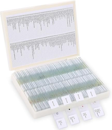 120 Pcs Educational Microscope Slides Set with Specimens for Biology Experiments