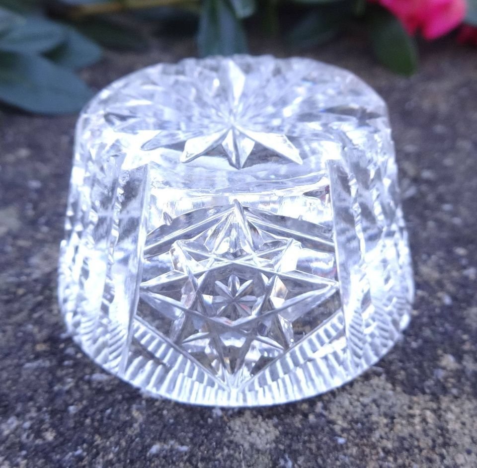 Small, Heavy Crystal Open Salt Dip, Cellar, Dish!