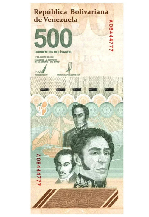 10 X VENEZUELA 500 DIGITALES 2023 UNC 500 Million Bolivar SOBERANO