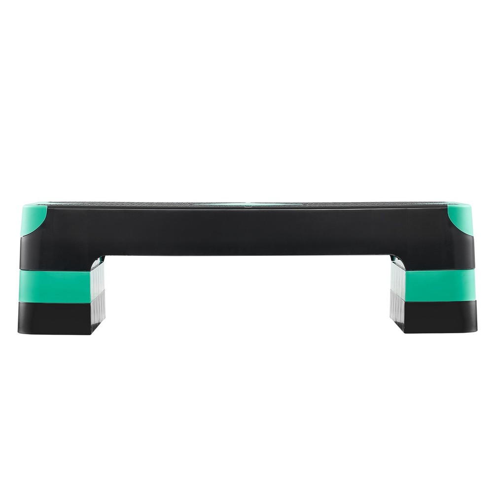 Adjustable Aerobic Stepper 4 Height Levels Green Workout Platform