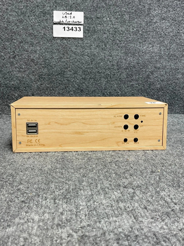 Brown Wooden Bluetooth LED Alarm Clock Speaker Multi-Function Features