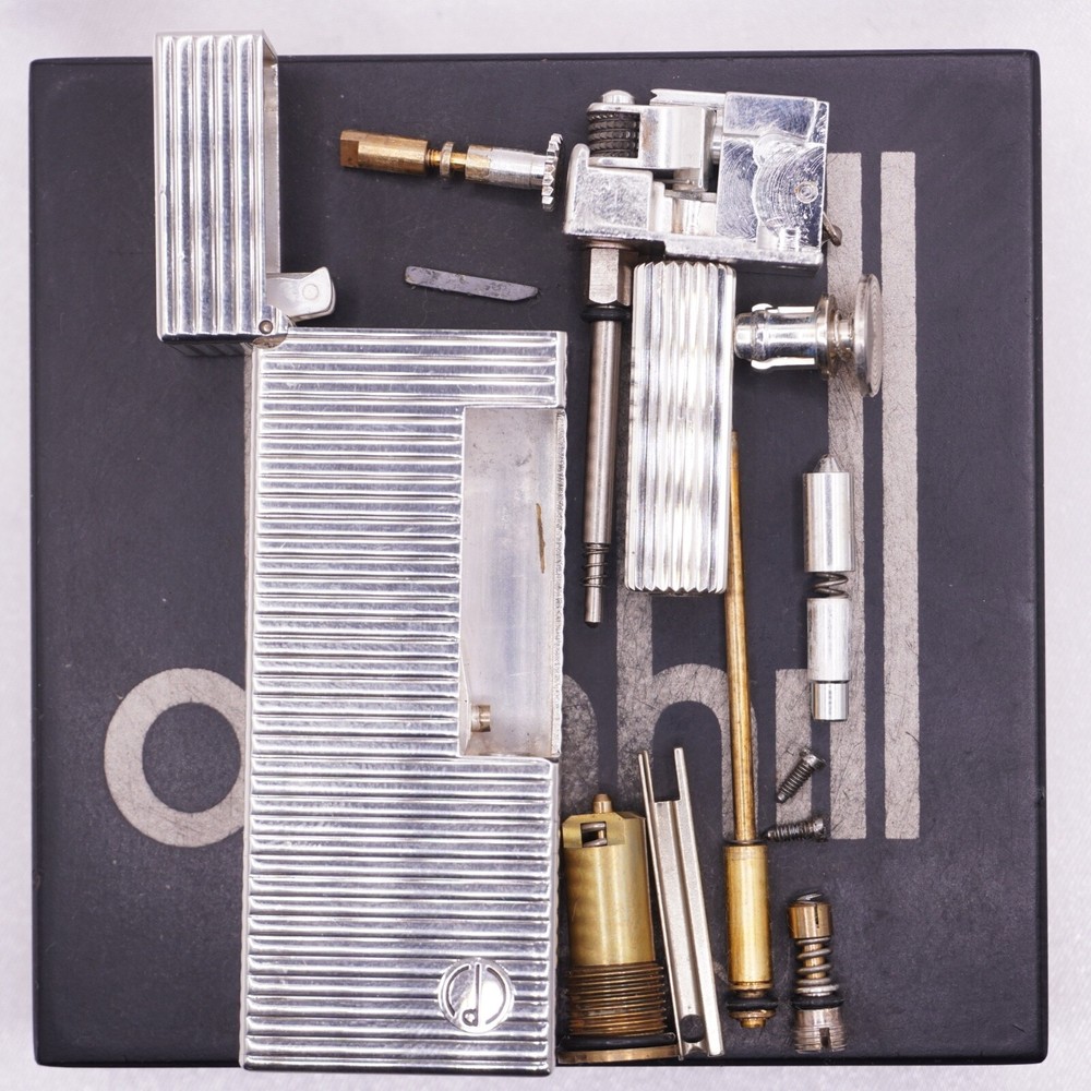 Dunhill Lighter Silver Horizontal stripe