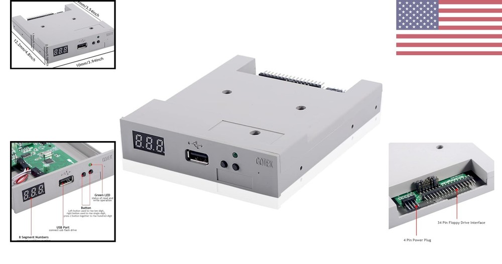 Compact 1.44MB USB Emulator for 3.5 Inch Floppy Drives - Efficient Data Transfer