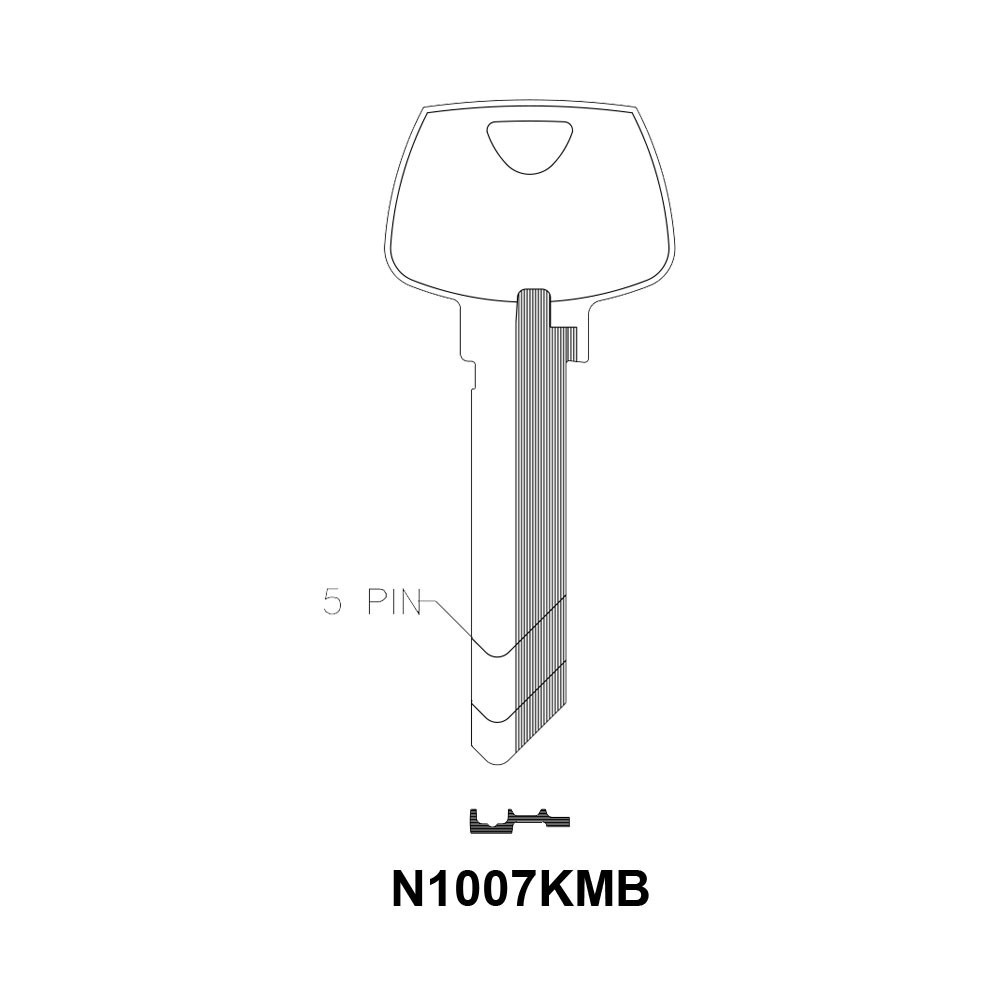 N1007KMB Key Blank Brass