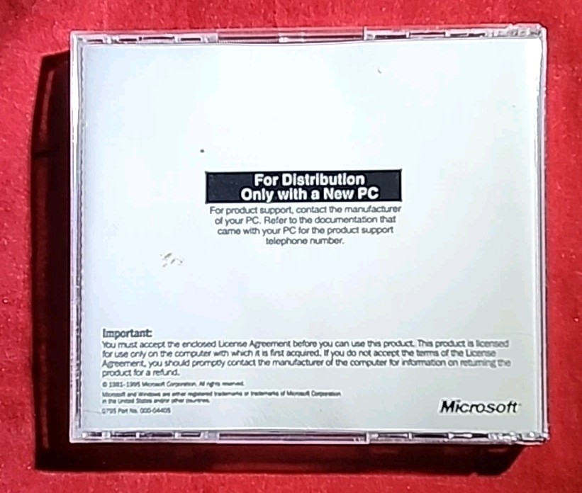 VINTAGE 1995 MICROSOFT WINDOWS 95 OS ( CD, 1995 )