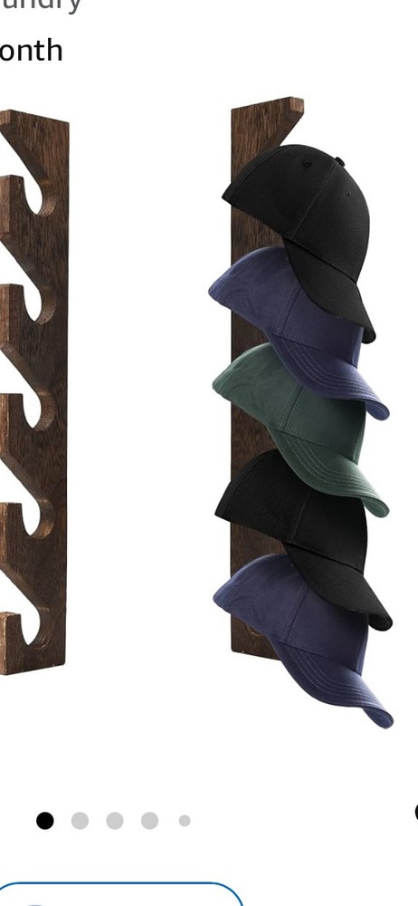2PCS Hat Rack for Baseball Caps, Wall Mounted Baseball Hat Organizer