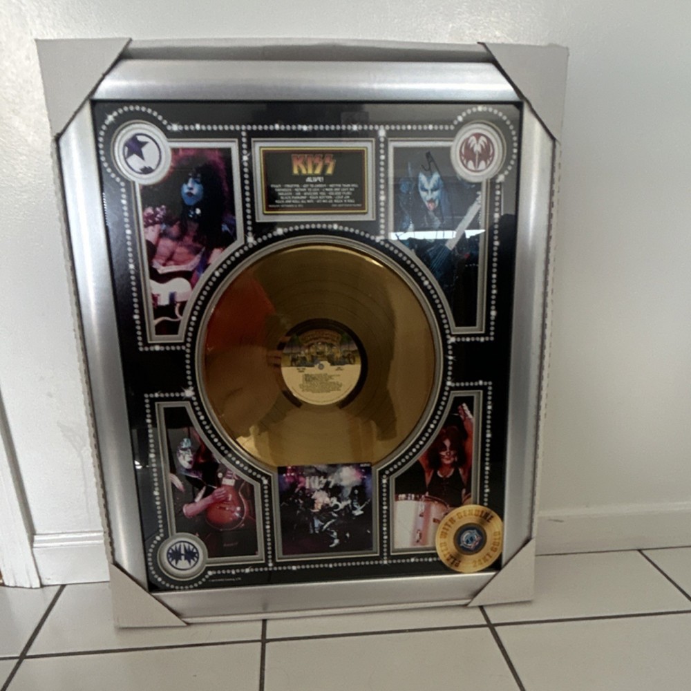 KISS Alive 24kt Gold Plated Framed Record with Certificate of Authenticity