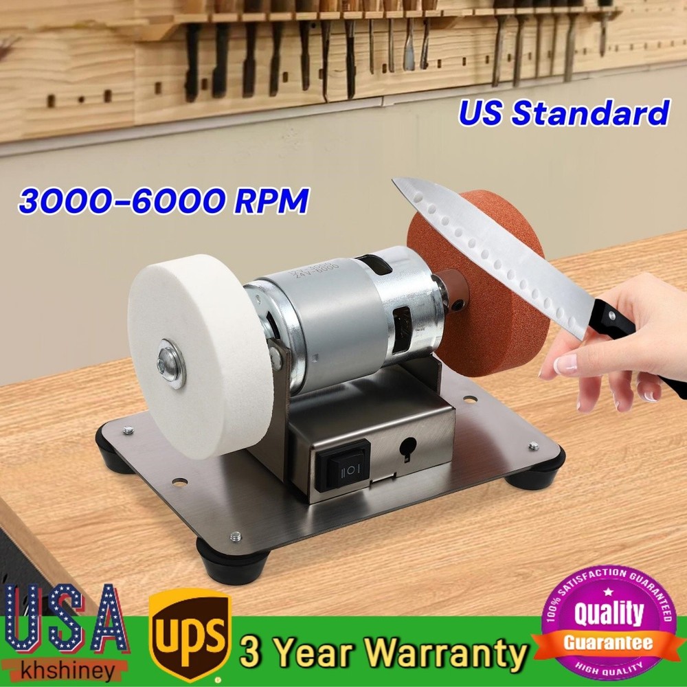 Electric Benchtop Grind Sander Adjustable Variable Speed Table Grinding Machine