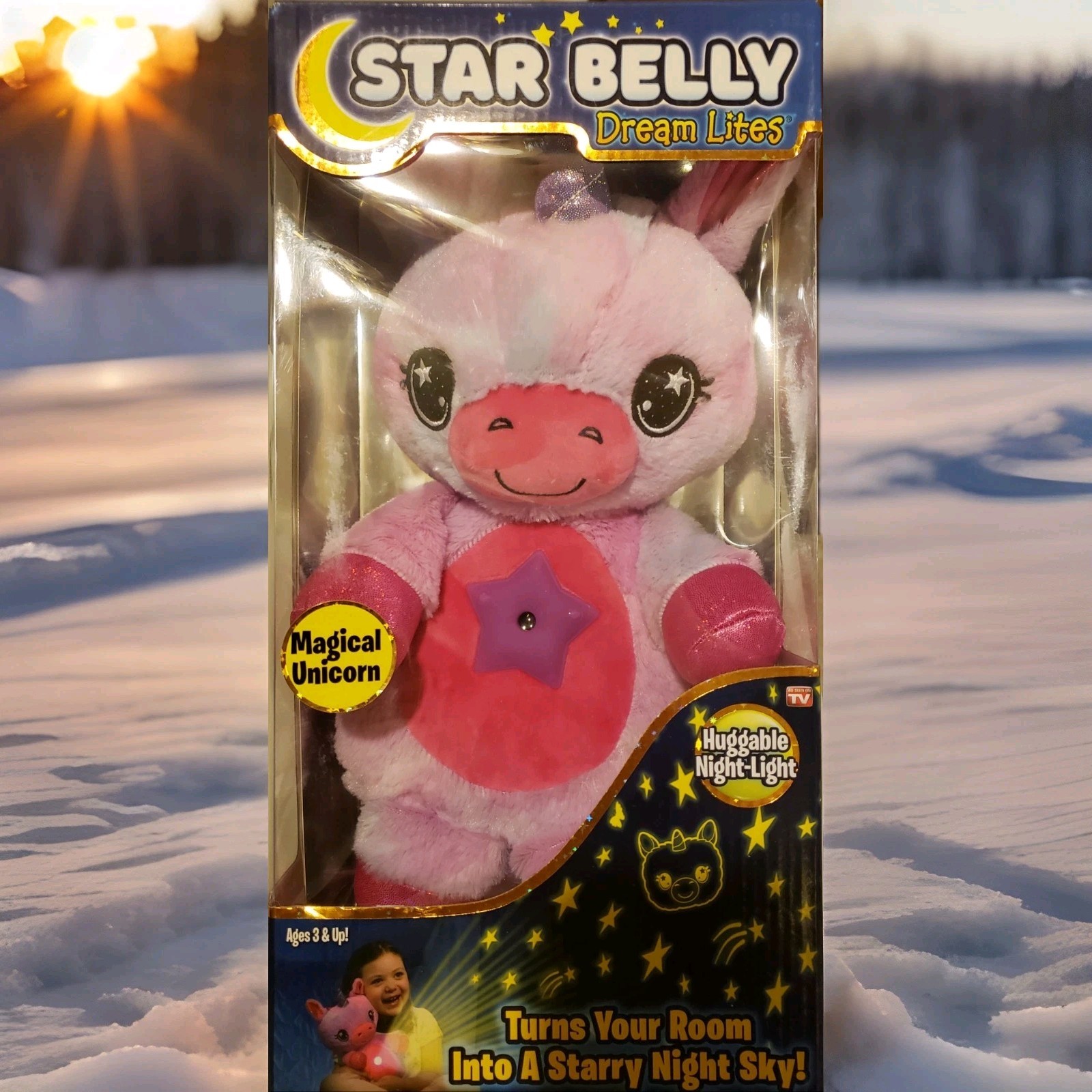 Star Belly Dream Lites Magical Unicorn Huggable Nightlight Pink/Purple NEW