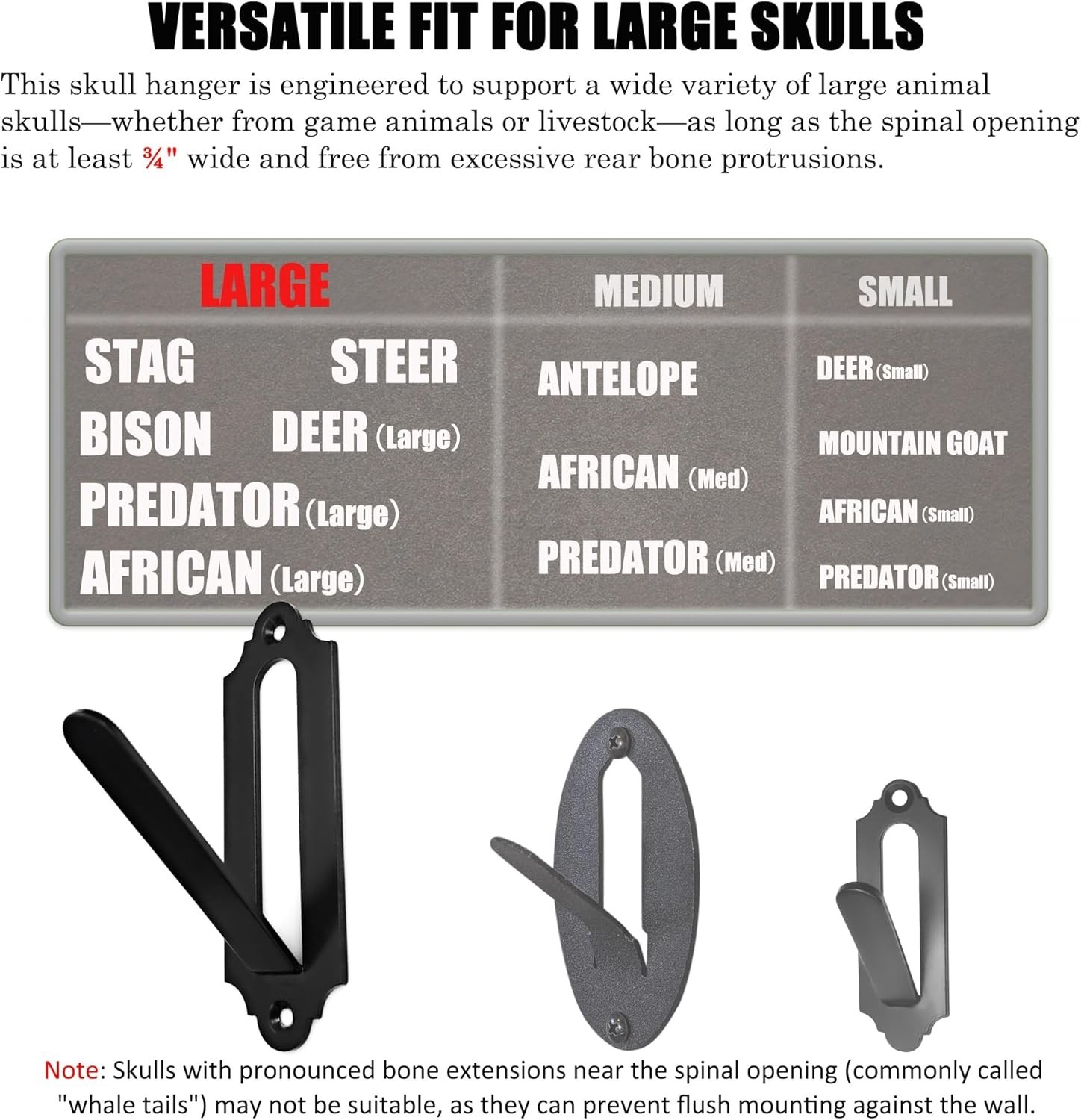 Heavy Duty Euro Skull Hanger for Deer, Bear & More - Simple Installation