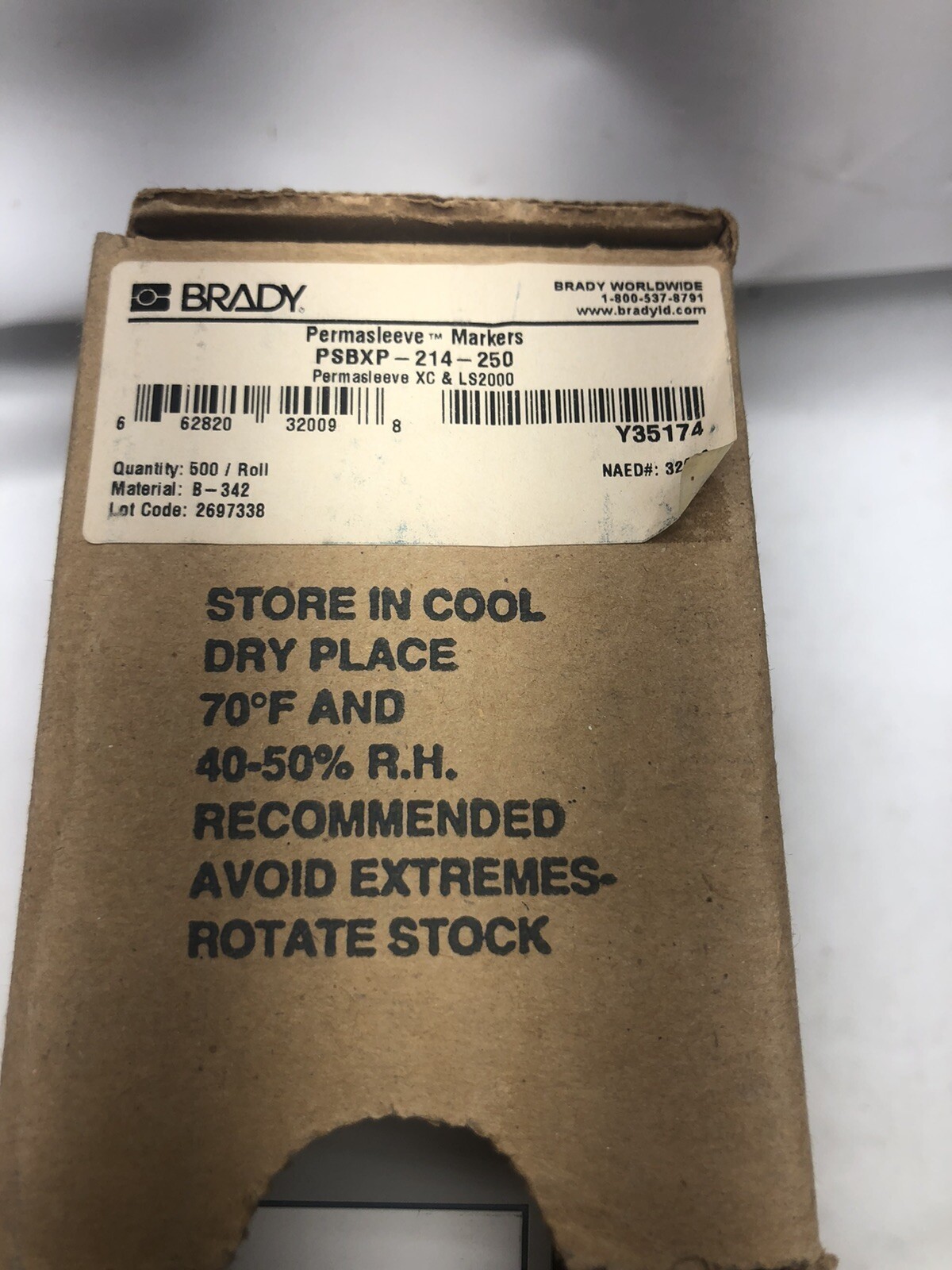 NEW PSBXP-214-250 BRADY PERMASLEEVE PS WIRE MARKERS