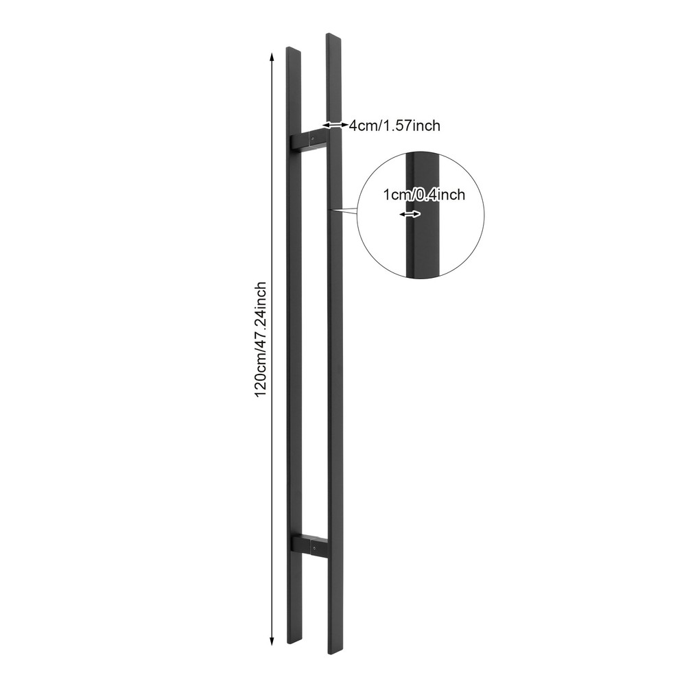 Stainless Steel Double Sided Push Pull Door Handle, H-shaped Door Pull Handle