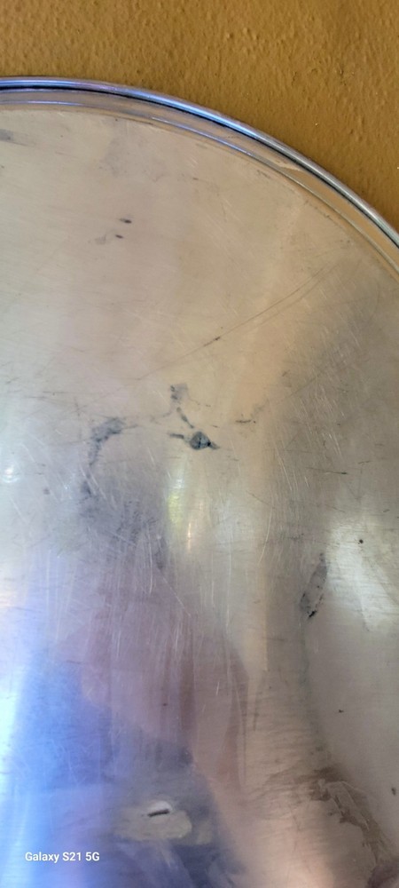 Large Round Serving Tray Silverplate 18" Diameter Silverplated