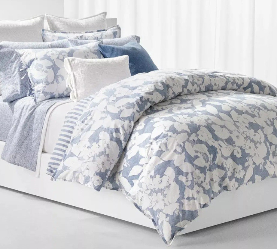 Lauren Ralph Lauren Willa Floral,Stripe FULL/QUEEN Duvet Cover & Sham Set, 3 Pc.