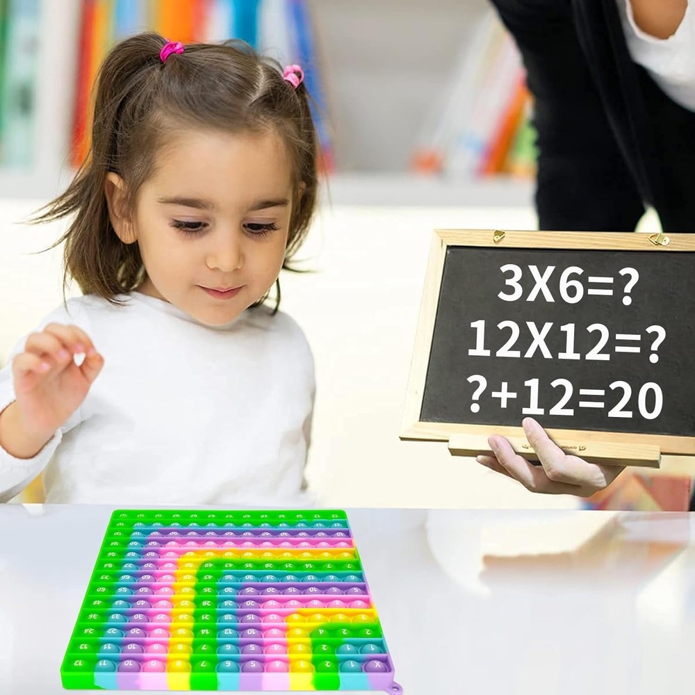 12x12 Math Pop Board for Kids - Interactive Multiplication Table Chart with...