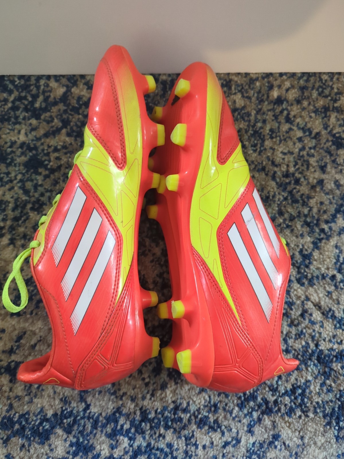 Adidas F50 Adizero HG US 7.5 Outdoor Soccer Cleats V24790 Orange And Yellow Nice