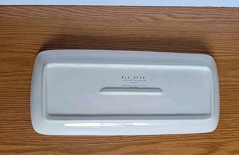 Rae Dunn Platter Tray Plate Rectangular - Snack Nibble Bite By Magenta
