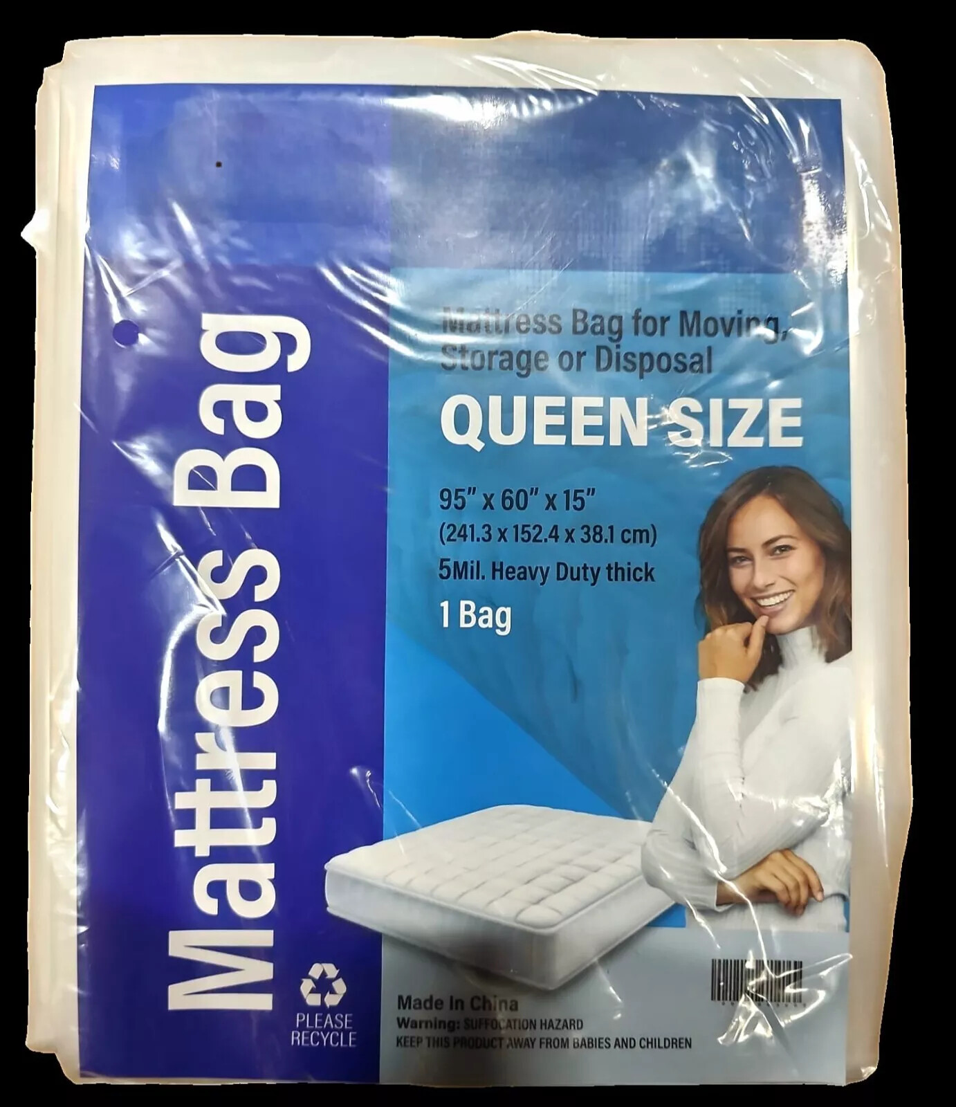 Mattress Bag For Moving and Storage Extra Thick Protection 5 Mil. Heavy Duty