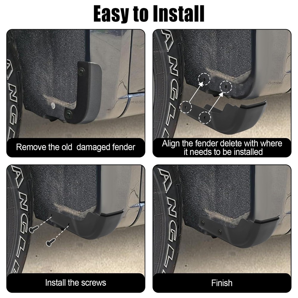 Mud Flaps Delete Compatible with GMC Sierra 1500 2019-2025, Including Black