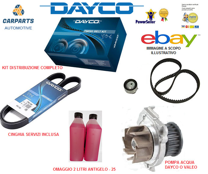 Service belt distribution kit with water pump for Alfa Mito (955) 1.4 Dayco