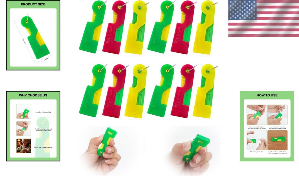 Portable Automatic Needle Threader with Keychain - Perfect for All Users