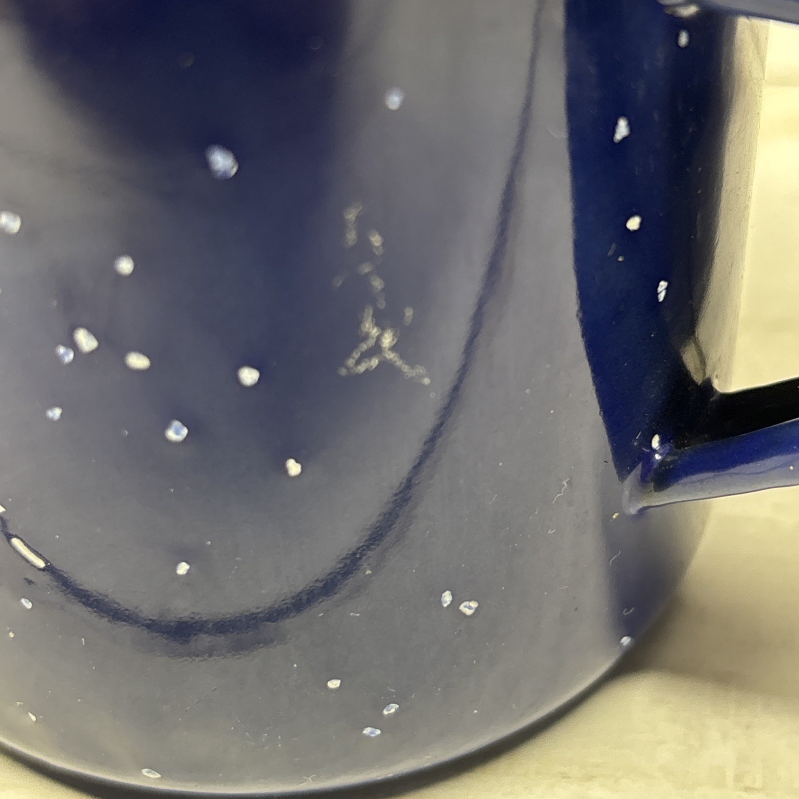 Blue Enamelware tin Set Of 4 Cups Mugs 1 Missing Some Enamel Camping Or Home Use