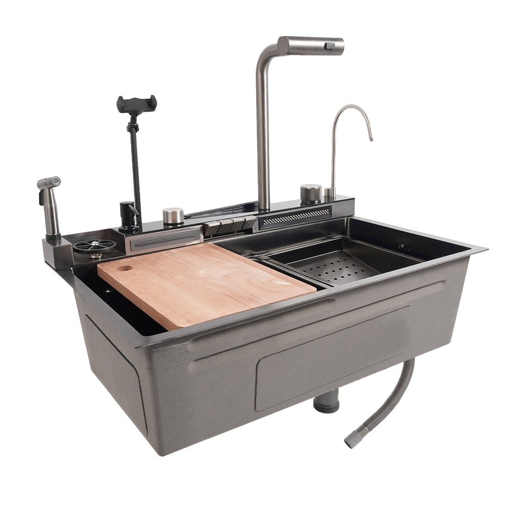Sink Kitchen Sink Digital Display Stainless Steel Sink Kitchen Sink Rectangular