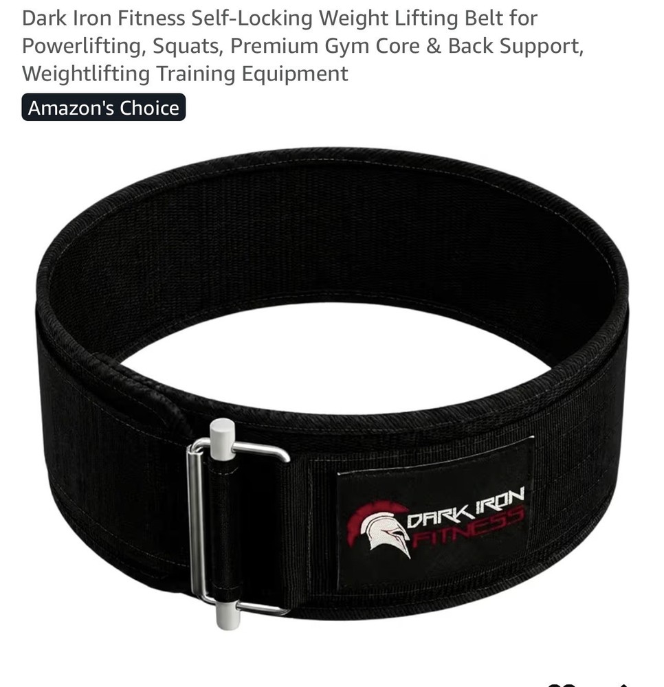 DARK IRON Self-Locking Weight Lifting Belt Size Small