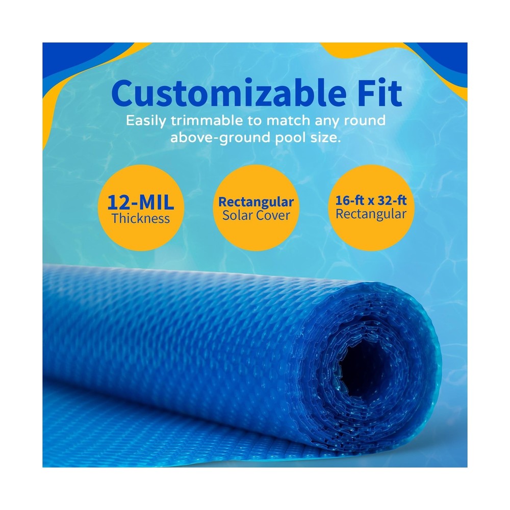 Blue Wave 16-ft x 32-ft Rectangular Pool Solar Blanket - 12-mil Solar Pool Co...