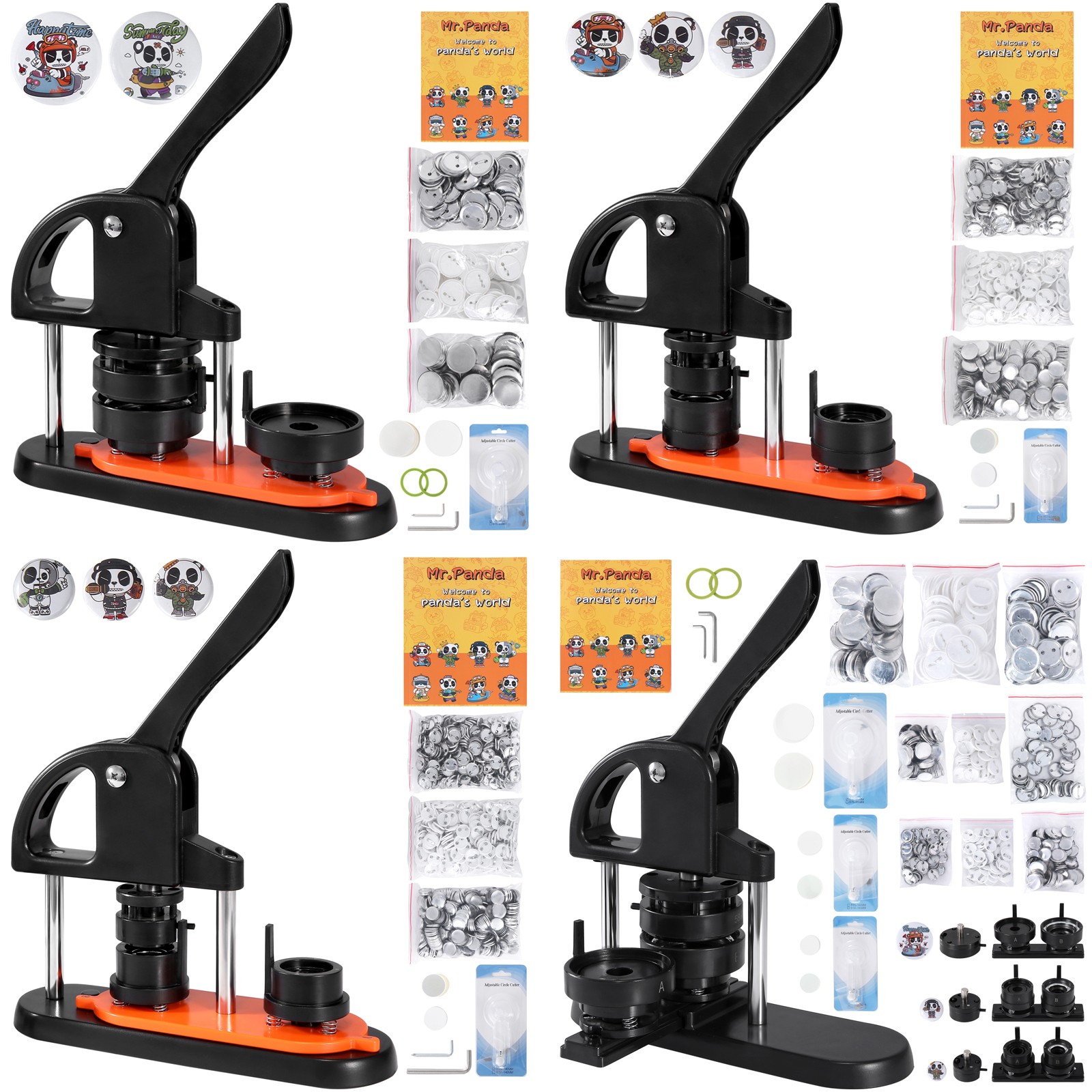 Button Maker Machine Pin Badge Maker 2.28"/1.25"/0.98"/3-in-1 Badge Making