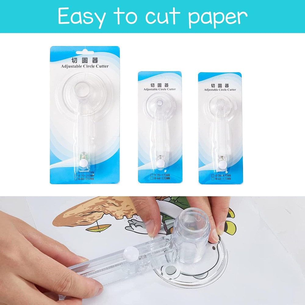 DIY Button Maker Kit - 300 Pins & 3 Circle Cutters - Light Blue