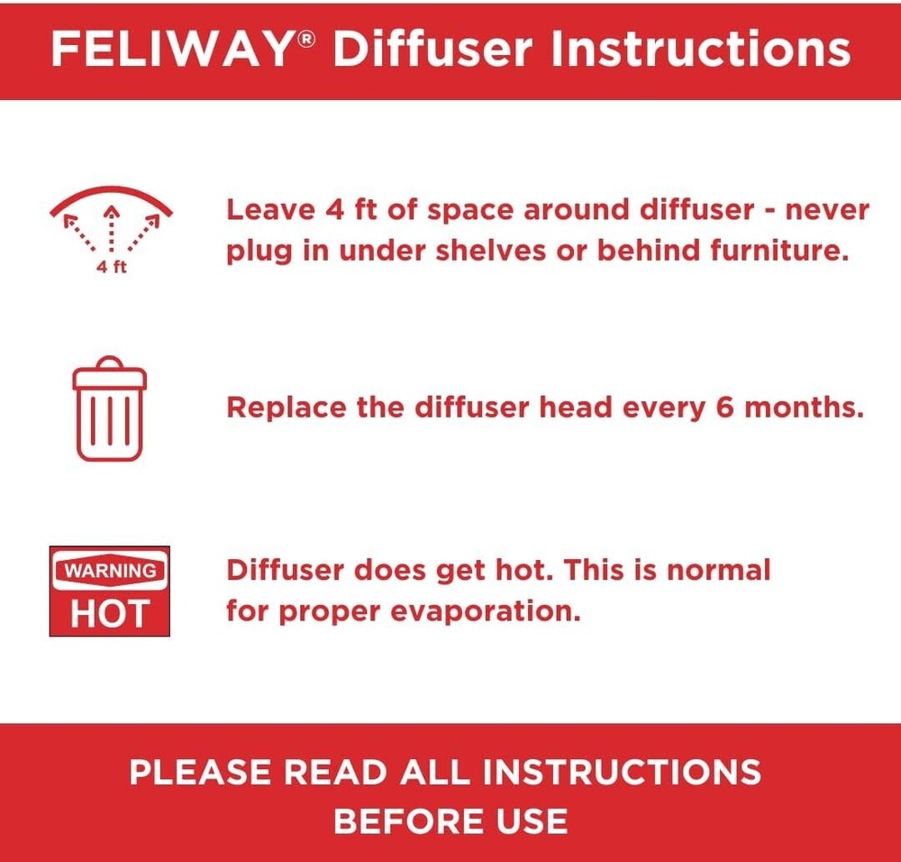 FELIWAY MultiCat Calming Diffuser Refill 6-Pack, 180 Days, Reduce Cat Conflict