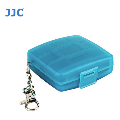 JJC MC-10B Memory Card Case fits 2 SD 2 MSD 2 SIM 2 Micro SIM 2 Nano SIM Blue +