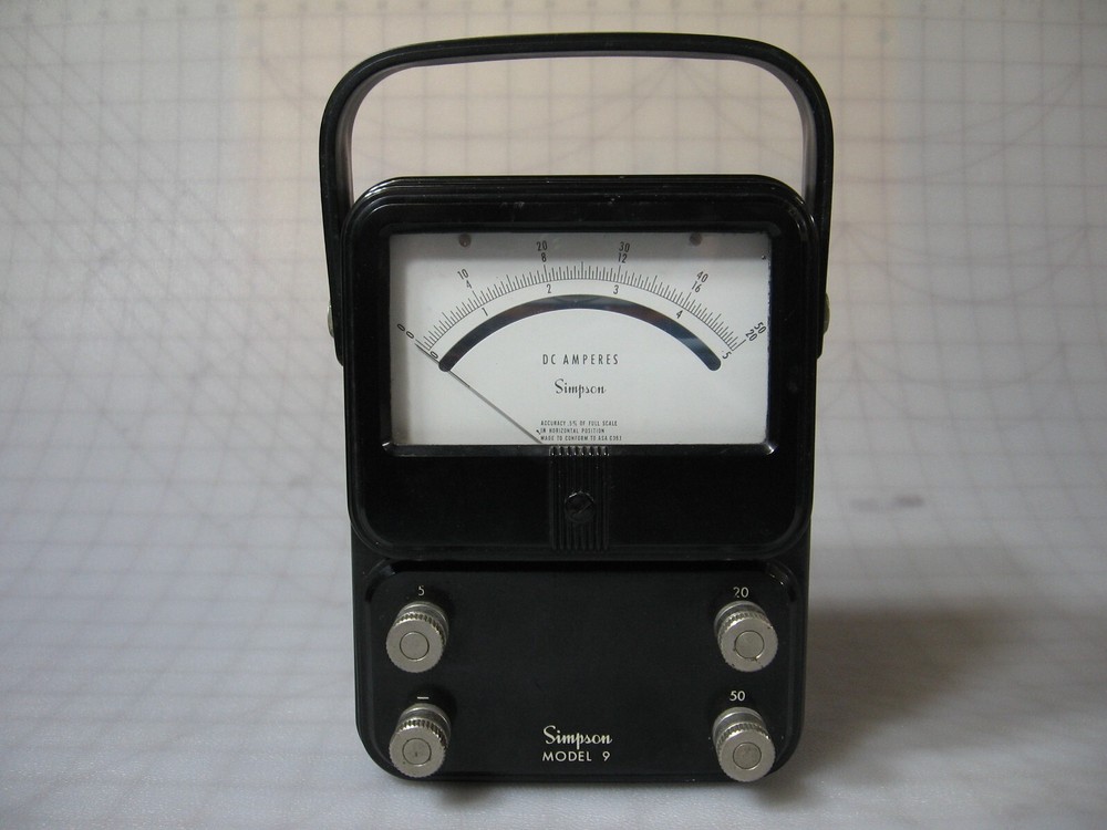 Simpson Model 9 50 amp DC ammeter
