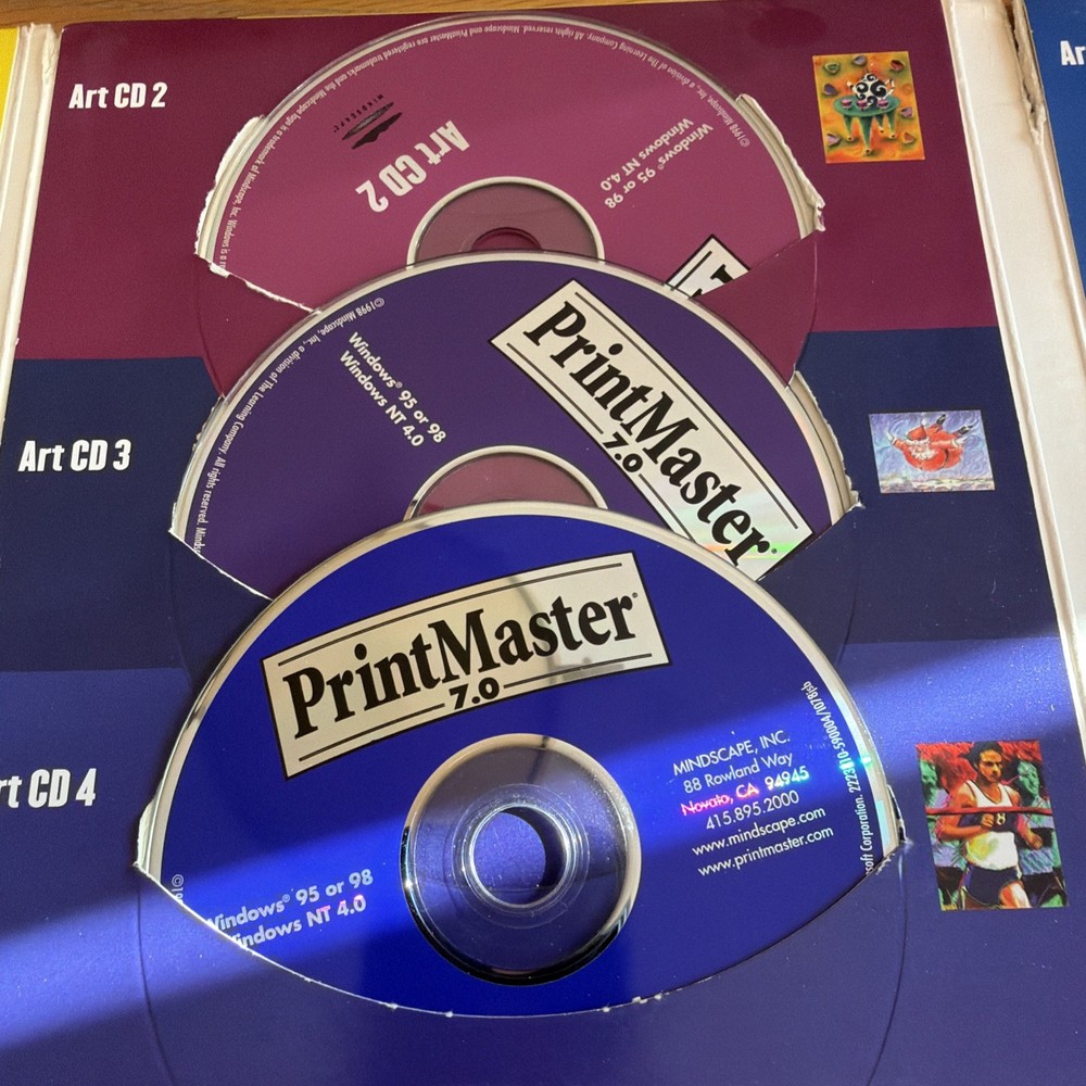 PrintMaster Platinum 7.0 Windows 95 98 NT 4.0 Install Program 9 CDs Software