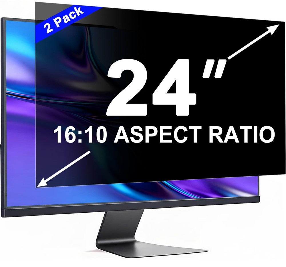 [2 Pack] 24 Inch Computer Privacy Screen for 16:10 Aspect Ratio Widescreen Mo...