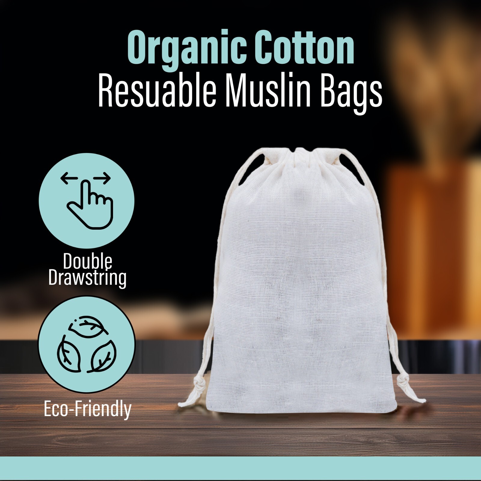 Biglotbags - Premium Poly Cotton Double Drawstring Reusable Muslin Bags