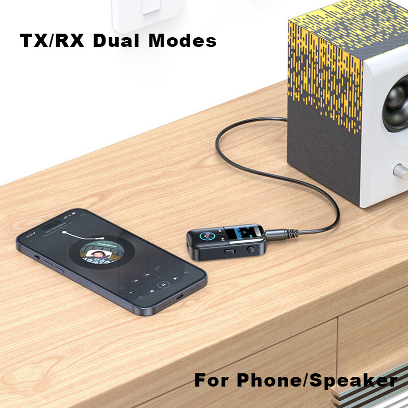 Bluetooth Wireless Audio Adapter Screen/AUX for Airplane/TV/Tablet/Speaker/Car