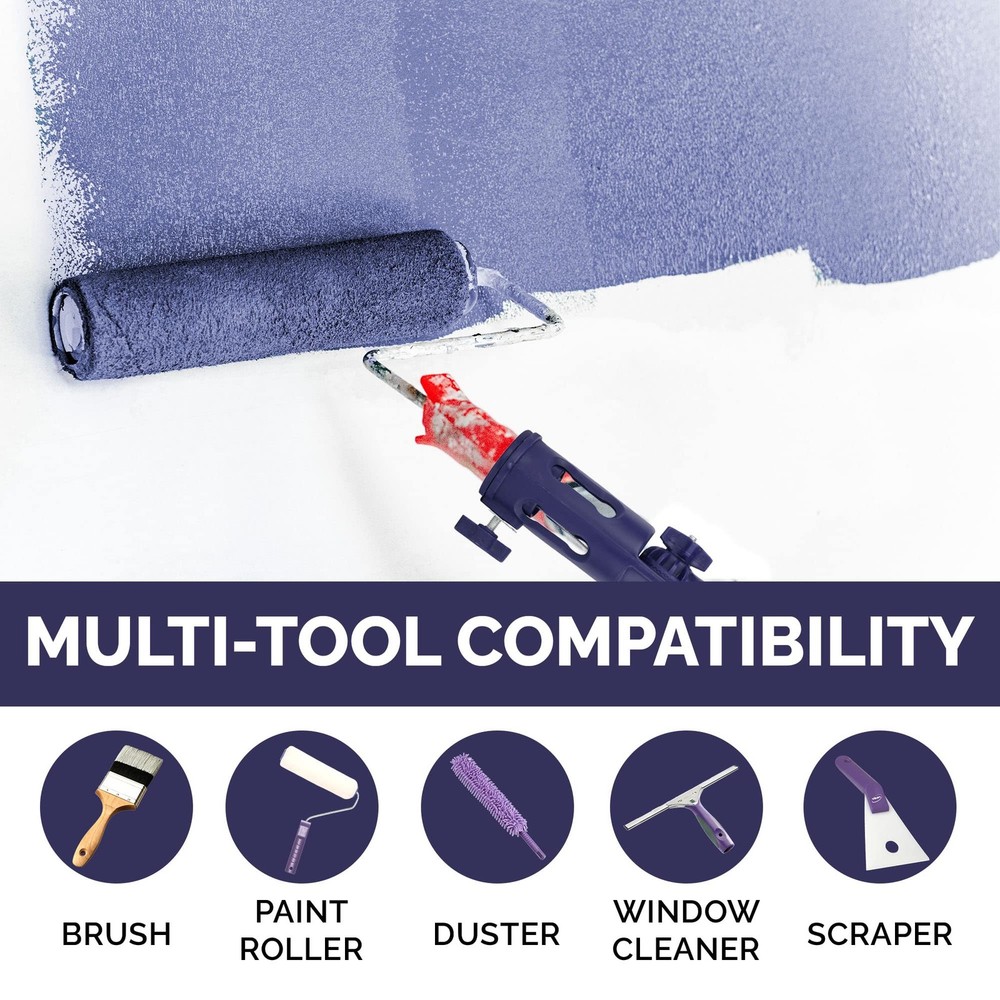 Foxtrot Multi-Angle Paint Brush Extender - Extension Pole 3 inches, Blue