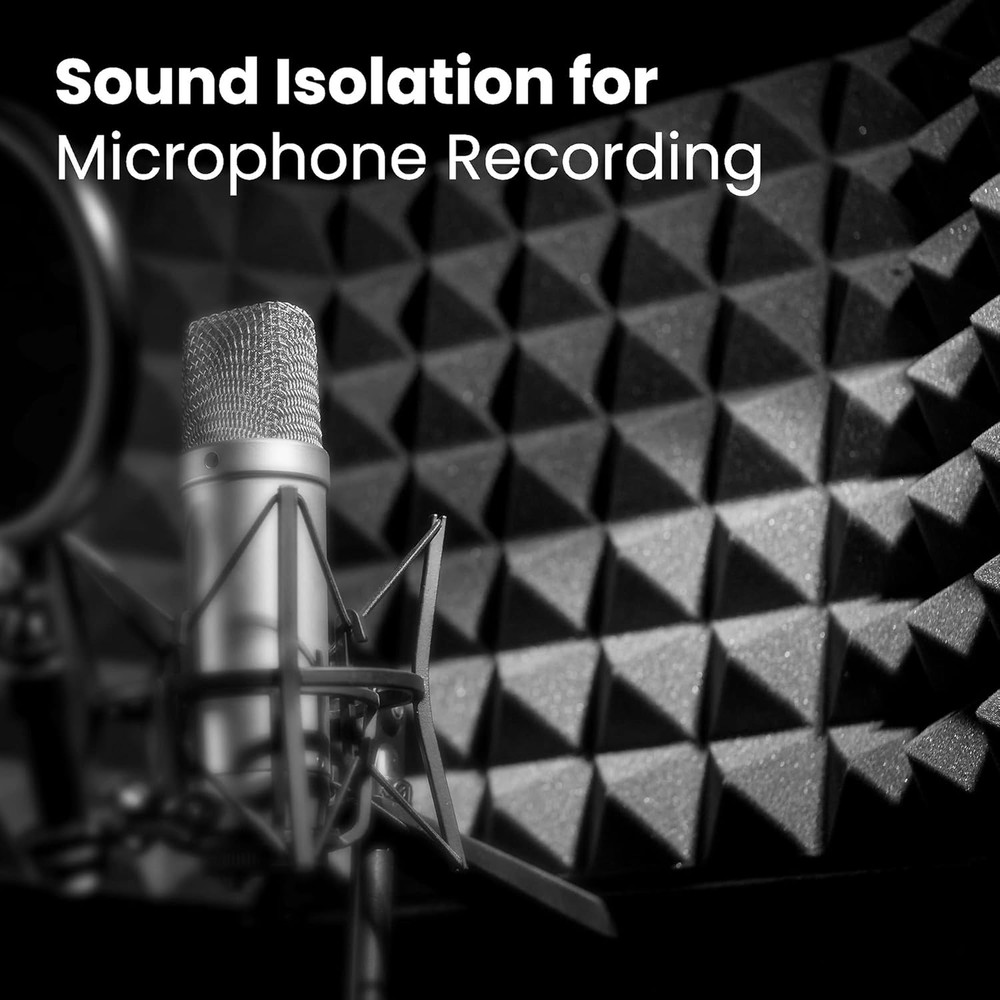 usa Microphone Isolation Shield- 3 Panel Noise Absorbing Record Booth Studio Aco