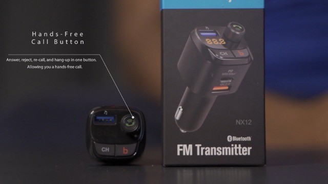 Nulaxy Bluetooth 5.0 FM Transmitter for Car, QC3.0 & USB-C PD 18W Wireless