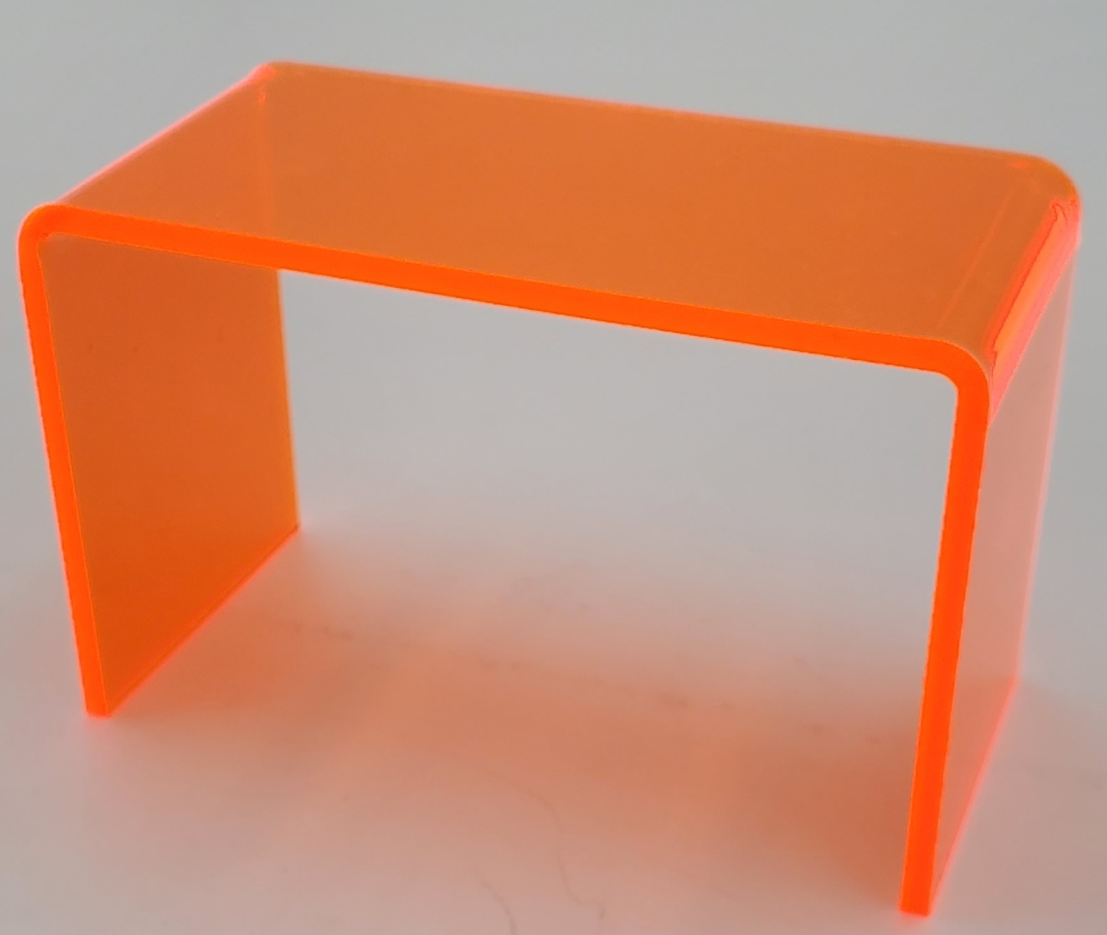 T'z Tagz 4-Inch-Deep Transparent Neon Orange Acrylic Riser Display Stand 2 Pack