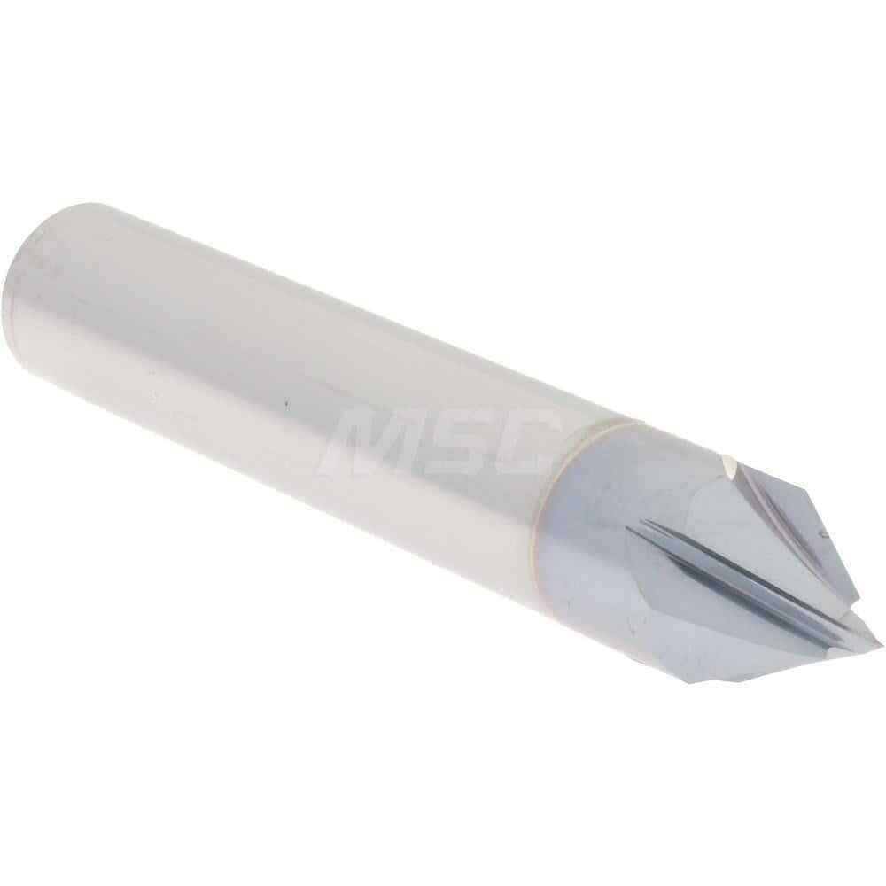 Accupro 1/2" Cutter Head Diam, 1/2" Shank, 4 Flute Single End Solid Carbide C...