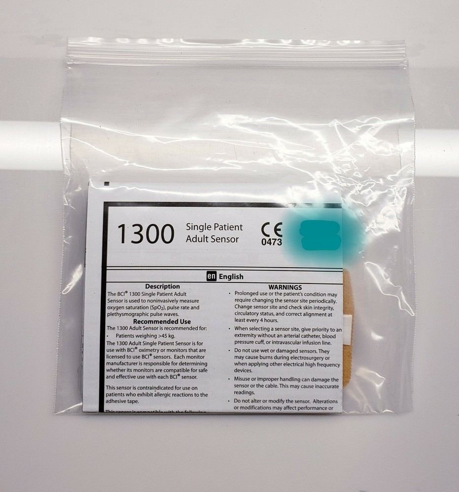 BCI 1300 SINGLE PATIENT ADULT SENSOR