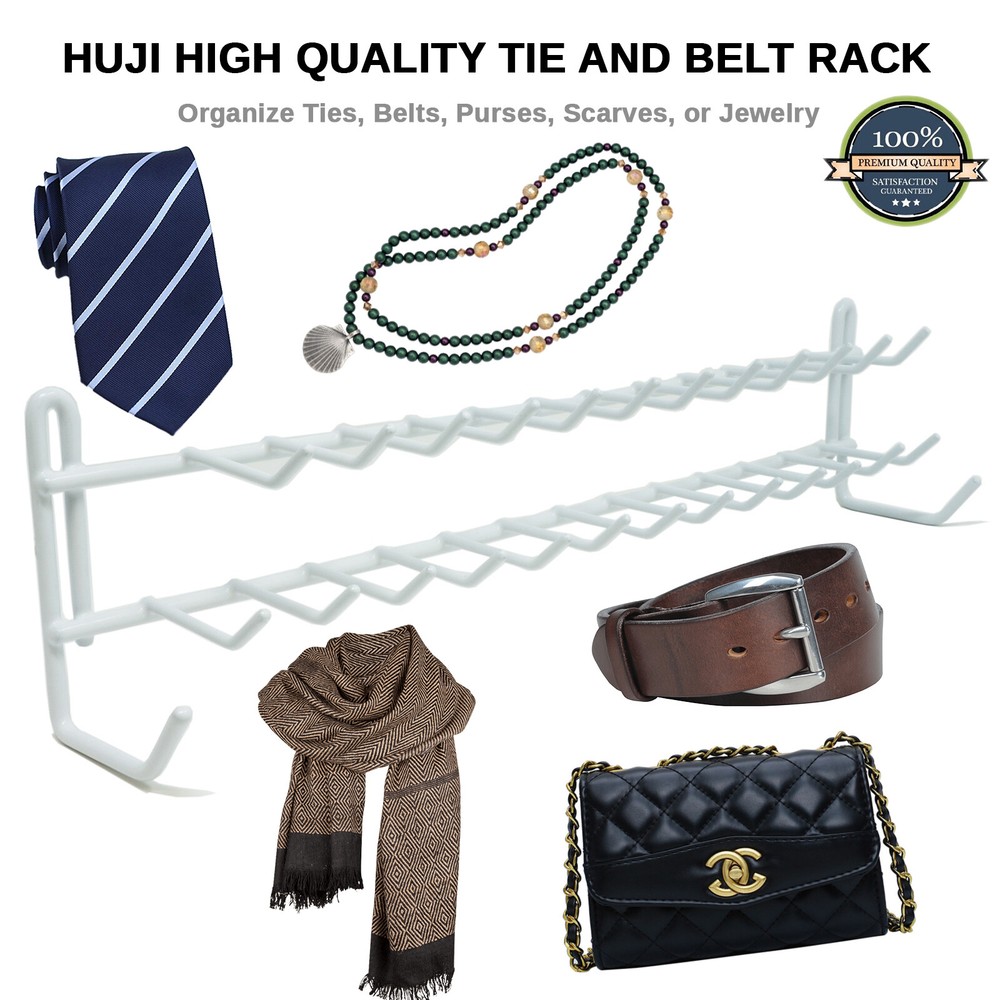 Wall Mount Tie and Belt Rack Organizer