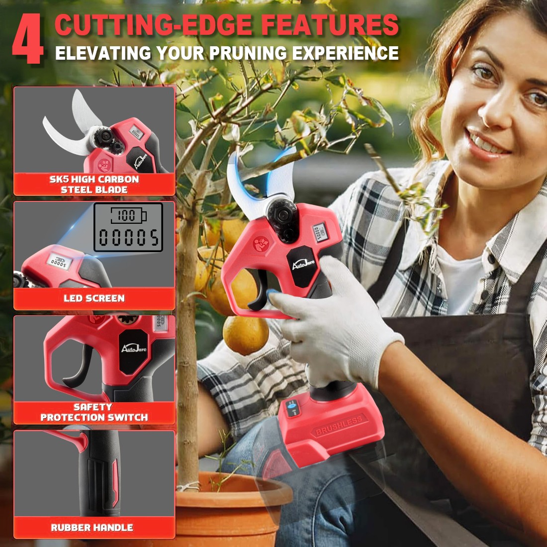 For Milwaukee M18 Battery Cordless Electric Pruning Shears Gardening Trimmer