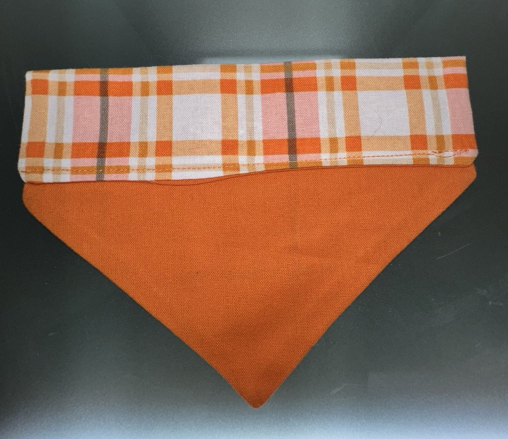 Handmade Over The Collar Bow & Bandanna Bundle (Plaid Pattern) - New